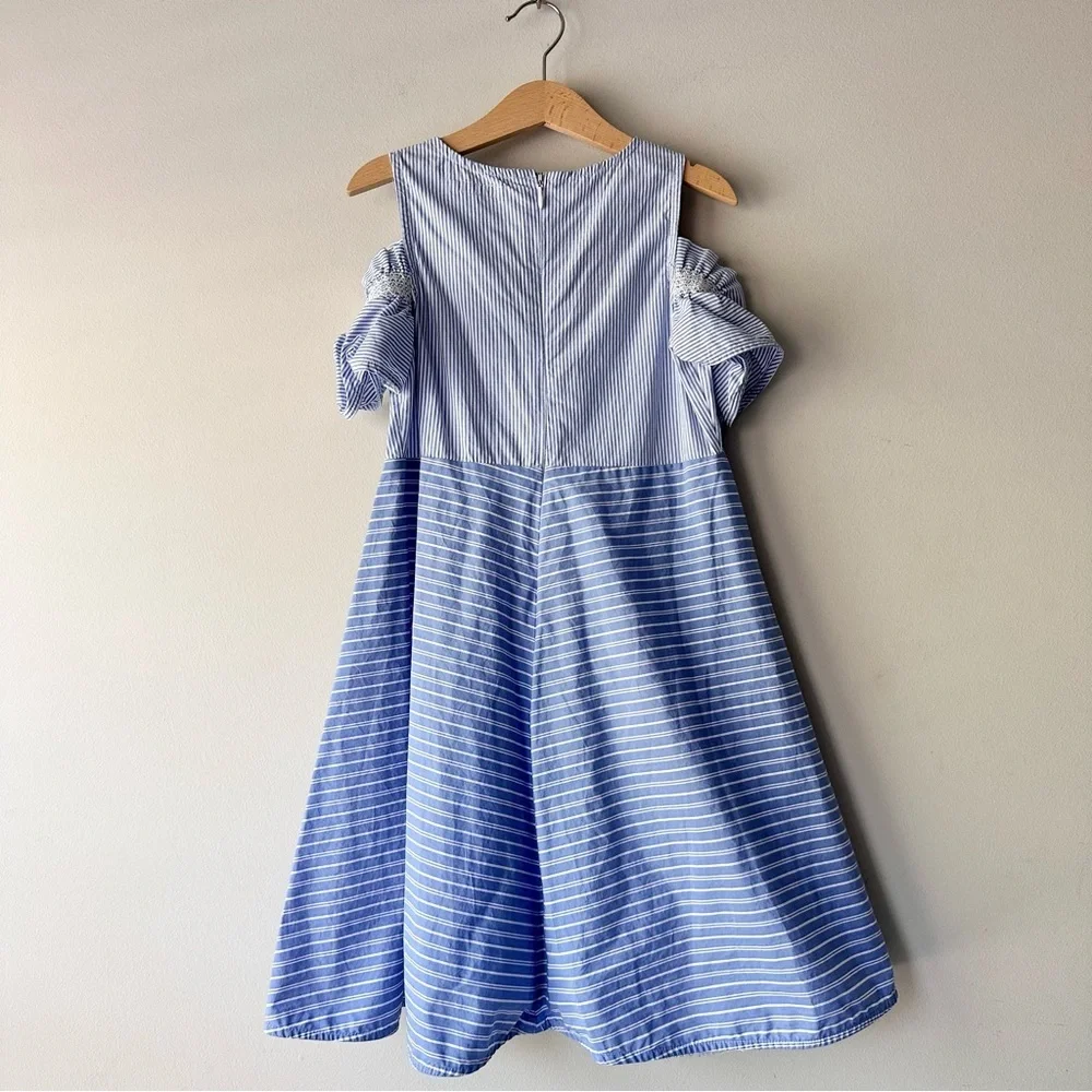 Mayoral Striped Dress with Smocked Sleeves